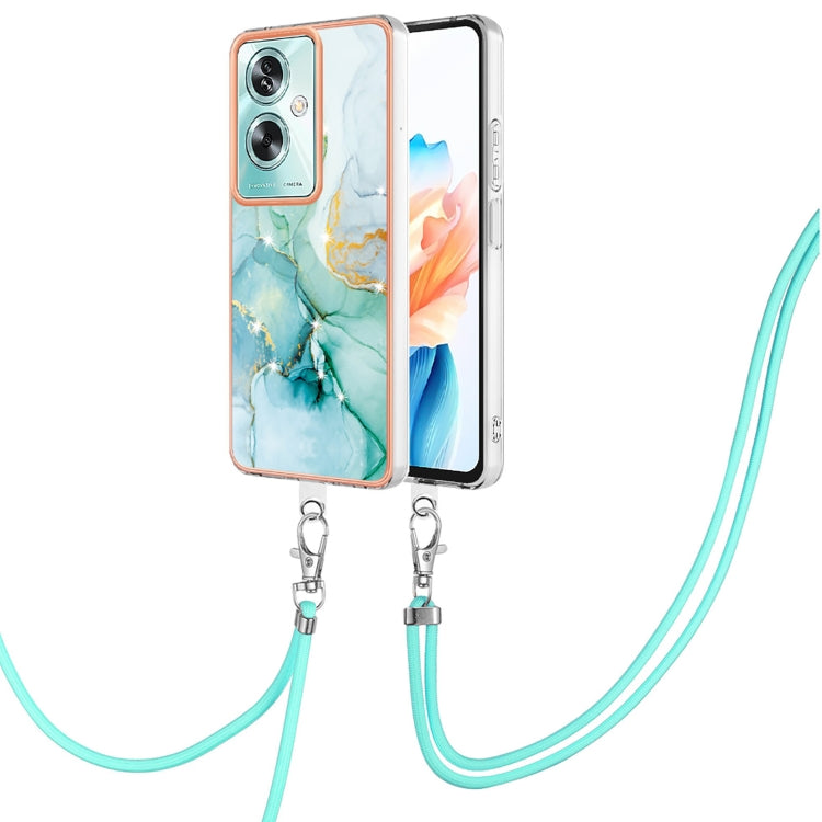 Electroplating Marble Dual-side IMD Phone Case with Lanyard, For OPPO Reno10 Pro 5G Global, For OPPO A78 4G, For OPPO Reno8 T 4G, For OPPO A78 / A58, For OPPO A98, For OPPO A57 4G/A77 5G Taiwan/K10 5G Global, For OPPO A79 5G Global