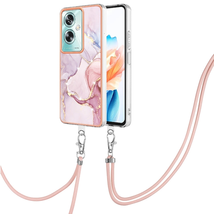 Electroplating Marble Dual-side IMD Phone Case with Lanyard, For OPPO Reno10 Pro 5G Global, For OPPO A78 4G, For OPPO Reno8 T 4G, For OPPO A78 / A58, For OPPO A98, For OPPO A57 4G/A77 5G Taiwan/K10 5G Global, For OPPO A79 5G Global