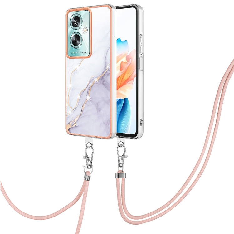 Electroplating Marble Dual-side IMD Phone Case with Lanyard, For OPPO Reno10 Pro 5G Global, For OPPO A78 4G, For OPPO Reno8 T 4G, For OPPO A78 / A58, For OPPO A98, For OPPO A57 4G/A77 5G Taiwan/K10 5G Global, For OPPO A79 5G Global