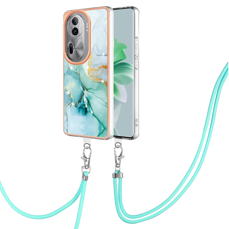 Electroplating Marble Dual-side IMD Phone Case with Lanyard, For OPPO Reno12 Pro Global, For OPPO Reno12 Global, For OPPO A60, For OPPO Reno11 F 5G Global, For OPPO Reno11 5G Global, For OPPO Reno11 Pro 5G Global, For OPPO A58 4G                       ...