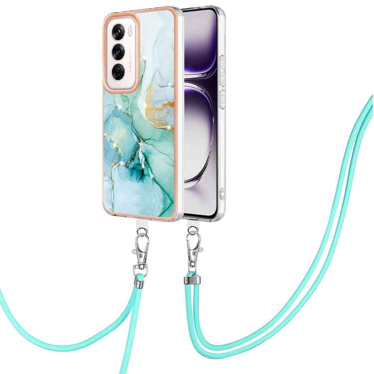 Electroplating Marble Dual-side IMD Phone Case with Lanyard, For OPPO Reno12 Pro Global, For OPPO Reno12 Global, For OPPO A60, For OPPO Reno11 F 5G Global, For OPPO Reno11 5G Global, For OPPO Reno11 Pro 5G Global, For OPPO A58 4G                       ...