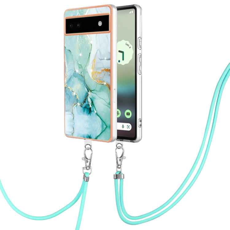Electroplating Marble Dual-side IMD Phone Case with Lanyard, For Google Pixel 9 Pro XL, For Google Pixel 9 / 9 Pro, For Google Pixel 8a, For Google Pixel 8 Pro, For Google Pixel 8, For Google Pixel 7a, For Google Pixel 6a
