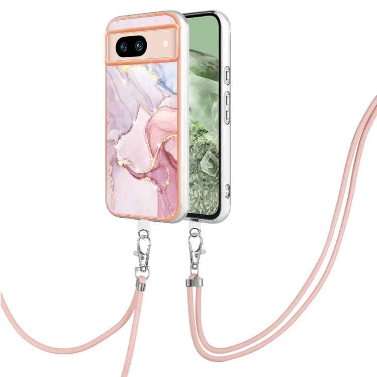 Electroplating Marble Dual-side IMD Phone Case with Lanyard, For Google Pixel 9 Pro XL, For Google Pixel 9 / 9 Pro, For Google Pixel 8a, For Google Pixel 8 Pro, For Google Pixel 8, For Google Pixel 7a, For Google Pixel 6a