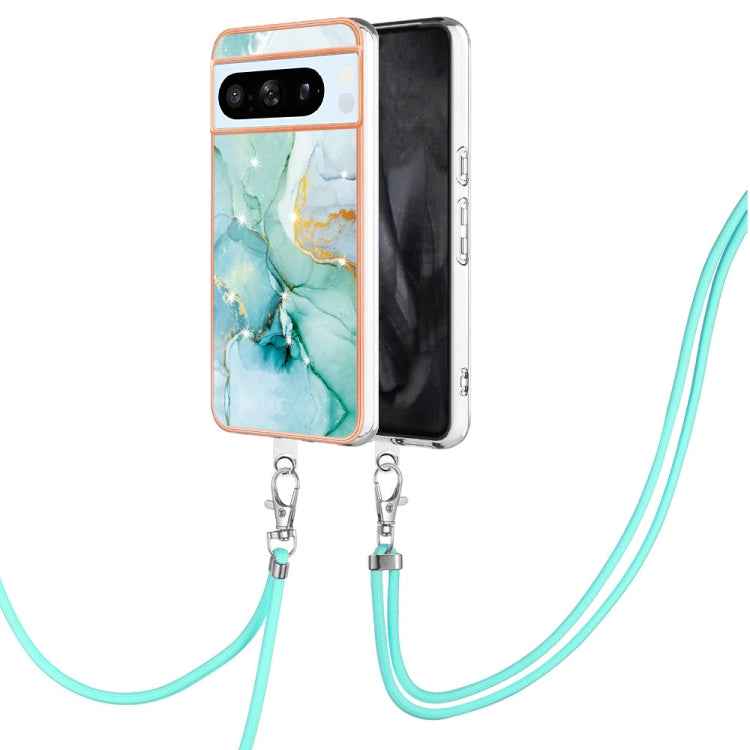 Electroplating Marble Dual-side IMD Phone Case with Lanyard, For Google Pixel 9 Pro XL, For Google Pixel 9 / 9 Pro, For Google Pixel 8a, For Google Pixel 8 Pro, For Google Pixel 8, For Google Pixel 7a, For Google Pixel 6a