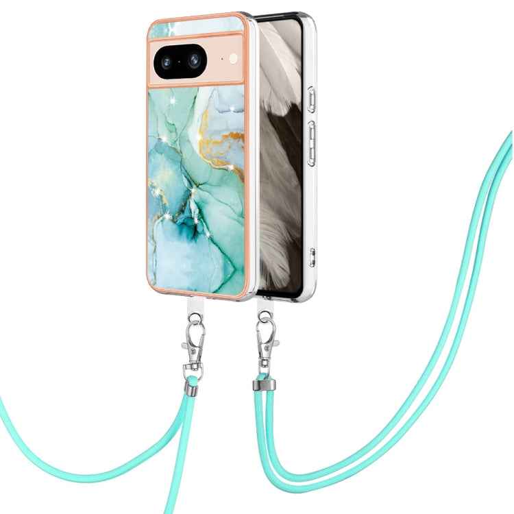 Electroplating Marble Dual-side IMD Phone Case with Lanyard, For Google Pixel 9 Pro XL, For Google Pixel 9 / 9 Pro, For Google Pixel 8a, For Google Pixel 8 Pro, For Google Pixel 8, For Google Pixel 7a, For Google Pixel 6a