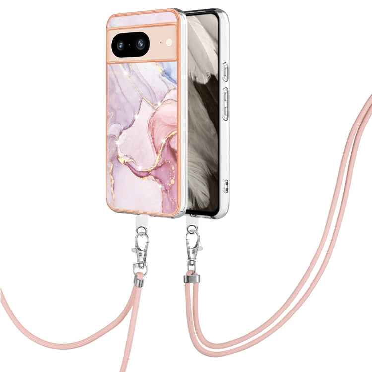 Electroplating Marble Dual-side IMD Phone Case with Lanyard, For Google Pixel 9 Pro XL, For Google Pixel 9 / 9 Pro, For Google Pixel 8a, For Google Pixel 8 Pro, For Google Pixel 8, For Google Pixel 7a, For Google Pixel 6a