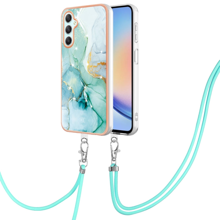 Electroplating Marble Dual-side IMD Phone Case with Lanyard, For Samsung Galaxy A25 5G, For Samsung Galaxy S23 FE 5G, For Samsung Galaxy A24 4G, For Samsung Galaxy A04e