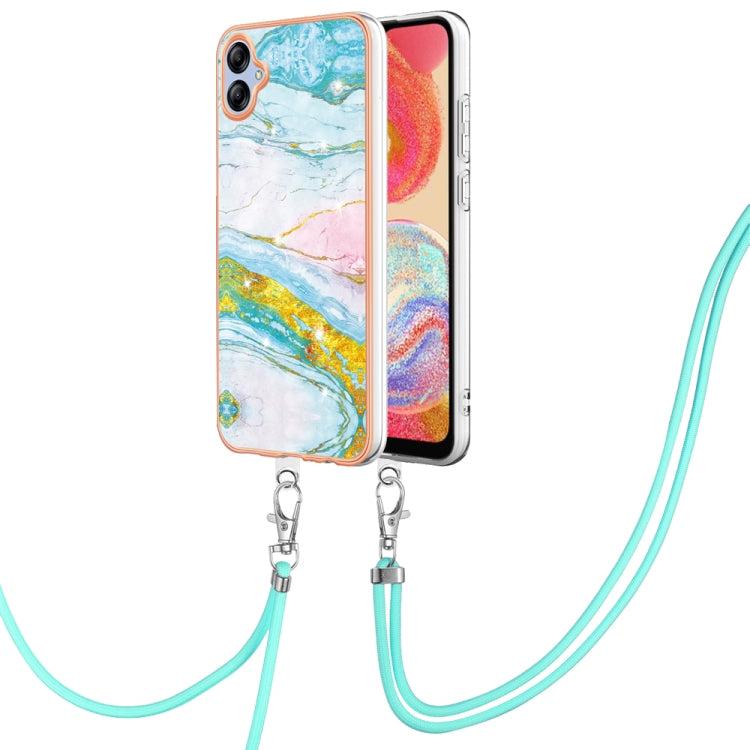 Electroplating Marble Dual-side IMD Phone Case with Lanyard, For Samsung Galaxy A25 5G, For Samsung Galaxy S23 FE 5G, For Samsung Galaxy A24 4G, For Samsung Galaxy A04e