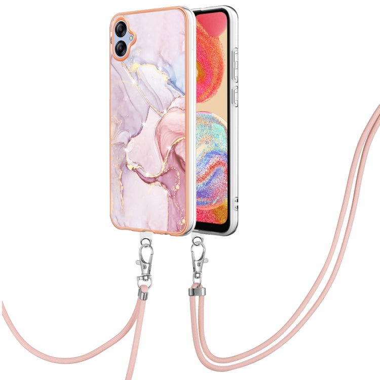 Electroplating Marble Dual-side IMD Phone Case with Lanyard, For Samsung Galaxy A25 5G, For Samsung Galaxy S23 FE 5G, For Samsung Galaxy A24 4G, For Samsung Galaxy A04e