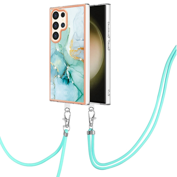 Electroplating Marble Dual-side IMD Phone Case with Lanyard, For Samsung Galaxy A15 5G, For Samsung Galaxy A55, For Samsung Galaxy A35, For Samsung Galaxy S24 Ultra 5G, For Samsung Galaxy S24+ 5G, For Samsung Galaxy S24 5G, For Samsung Galaxy A05      ...
