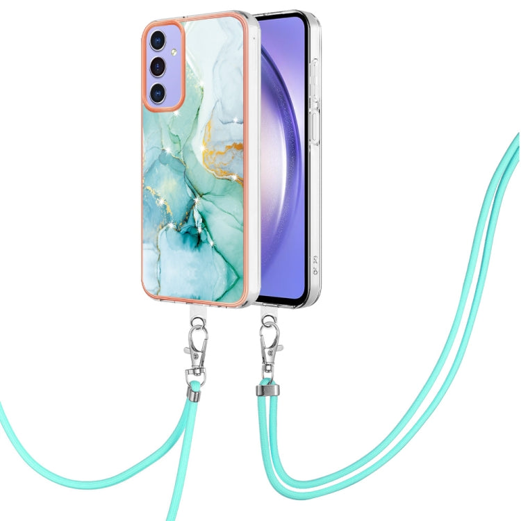 Electroplating Marble Dual-side IMD Phone Case with Lanyard, For Samsung Galaxy A15 5G, For Samsung Galaxy A55, For Samsung Galaxy A35, For Samsung Galaxy S24 Ultra 5G, For Samsung Galaxy S24+ 5G, For Samsung Galaxy S24 5G, For Samsung Galaxy A05      ...