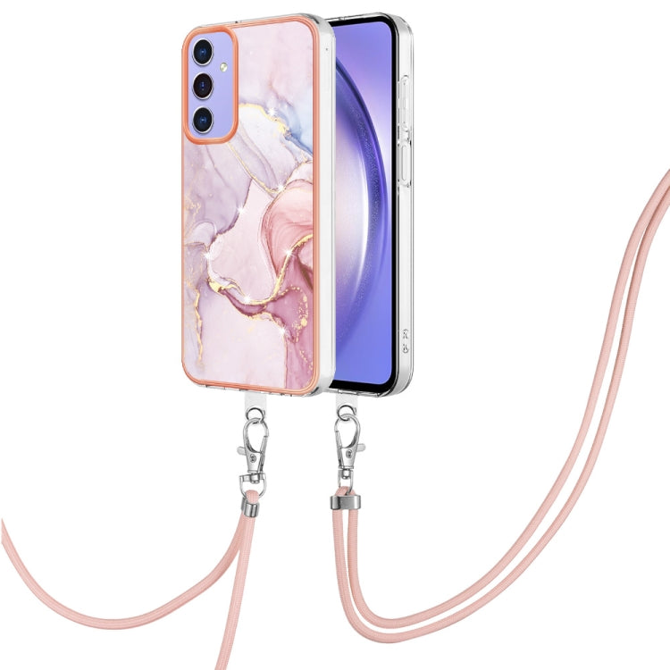 Electroplating Marble Dual-side IMD Phone Case with Lanyard, For Samsung Galaxy A15 5G, For Samsung Galaxy A55, For Samsung Galaxy A35, For Samsung Galaxy S24 Ultra 5G, For Samsung Galaxy S24+ 5G, For Samsung Galaxy S24 5G, For Samsung Galaxy A05      ...