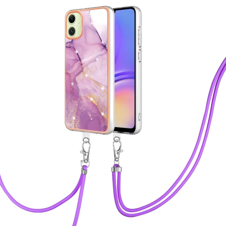 Electroplating Marble Dual-side IMD Phone Case with Lanyard, For Samsung Galaxy A15 5G, For Samsung Galaxy A55, For Samsung Galaxy A35, For Samsung Galaxy S24 Ultra 5G, For Samsung Galaxy S24+ 5G, For Samsung Galaxy S24 5G, For Samsung Galaxy A05      ...
