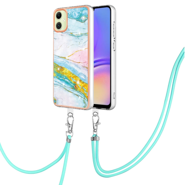 Electroplating Marble Dual-side IMD Phone Case with Lanyard, For Samsung Galaxy A15 5G, For Samsung Galaxy A55, For Samsung Galaxy A35, For Samsung Galaxy S24 Ultra 5G, For Samsung Galaxy S24+ 5G, For Samsung Galaxy S24 5G, For Samsung Galaxy A05      ...