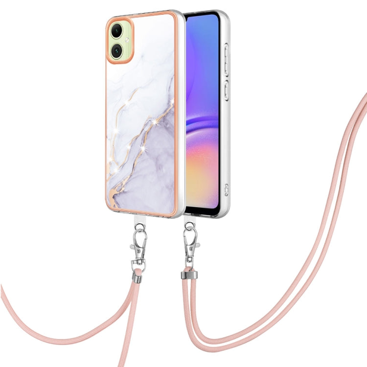 Electroplating Marble Dual-side IMD Phone Case with Lanyard, For Samsung Galaxy A15 5G, For Samsung Galaxy A55, For Samsung Galaxy A35, For Samsung Galaxy S24 Ultra 5G, For Samsung Galaxy S24+ 5G, For Samsung Galaxy S24 5G, For Samsung Galaxy A05      ...