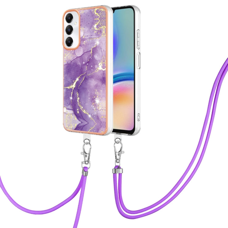 Electroplating Marble Dual-side IMD Phone Case with Lanyard, For Samsung Galaxy A15 5G, For Samsung Galaxy A55, For Samsung Galaxy A35, For Samsung Galaxy S24 Ultra 5G, For Samsung Galaxy S24+ 5G, For Samsung Galaxy S24 5G, For Samsung Galaxy A05      ...