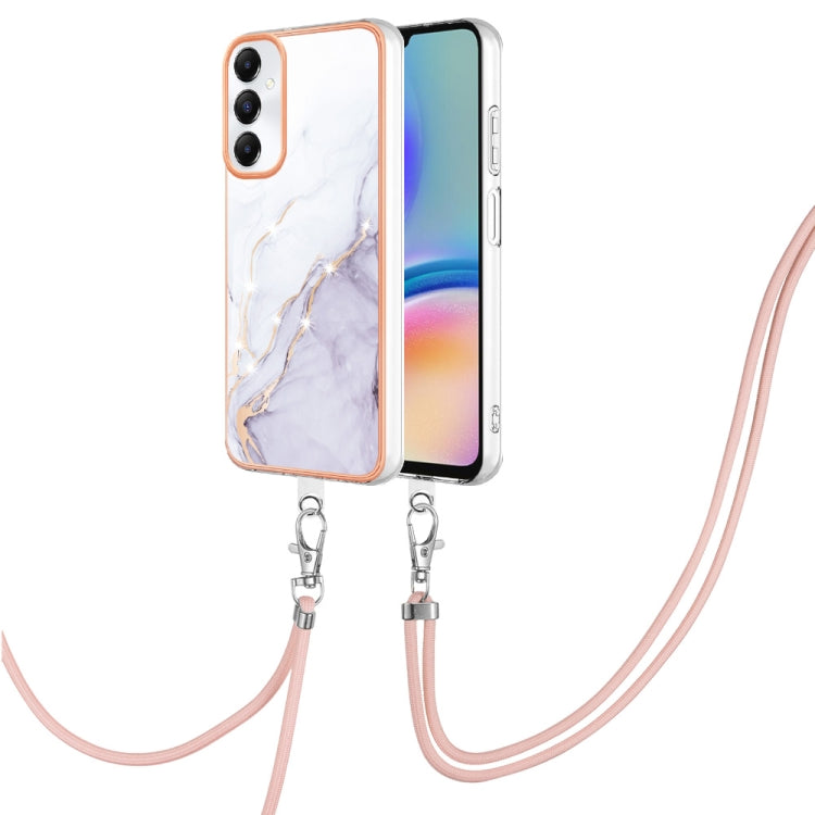 Electroplating Marble Dual-side IMD Phone Case with Lanyard, For Samsung Galaxy A15 5G, For Samsung Galaxy A55, For Samsung Galaxy A35, For Samsung Galaxy S24 Ultra 5G, For Samsung Galaxy S24+ 5G, For Samsung Galaxy S24 5G, For Samsung Galaxy A05      ...