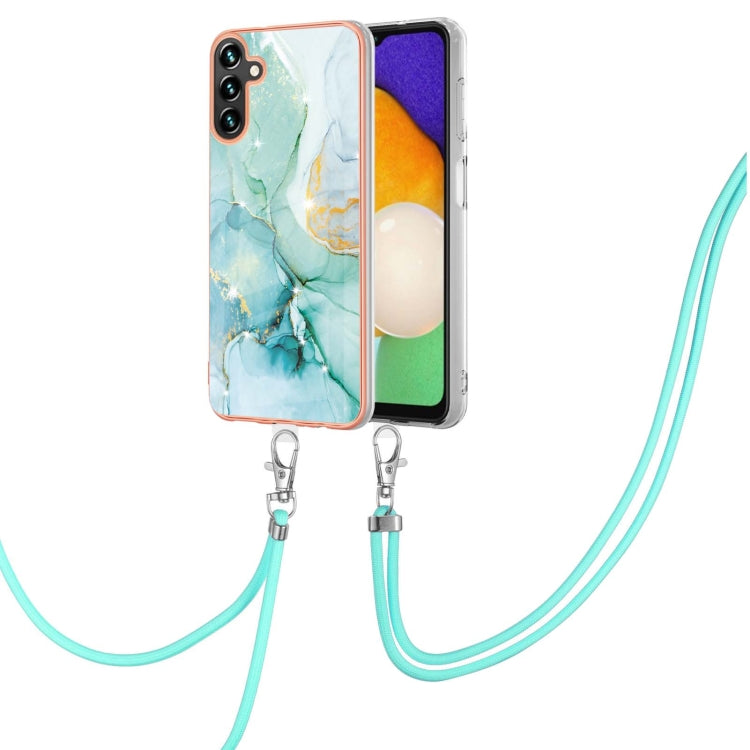 Electroplating Marble Dual-side IMD Phone Case with Lanyard, For Samsung Galaxy A15 5G, For Samsung Galaxy A55, For Samsung Galaxy A35, For Samsung Galaxy S24 Ultra 5G, For Samsung Galaxy S24+ 5G, For Samsung Galaxy S24 5G, For Samsung Galaxy A05      ...