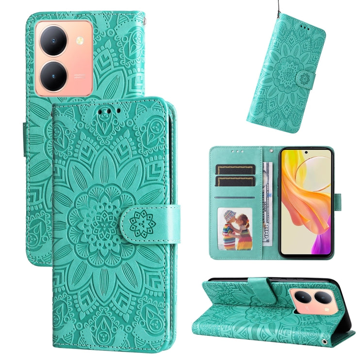 Embossed Sunflower Leather Phone Case, For vivo X200 Pro, For vivo V40 Lite 4G / 5G IDN, For vivo Y300 Pro, For vivo Y38 5G / T3x 5G Global, For vivo Y100 IDN / Y200e 5G Global, For vivo Y03 4G, For vivo Y200 / V29e Global, For vivo Y17s               ...