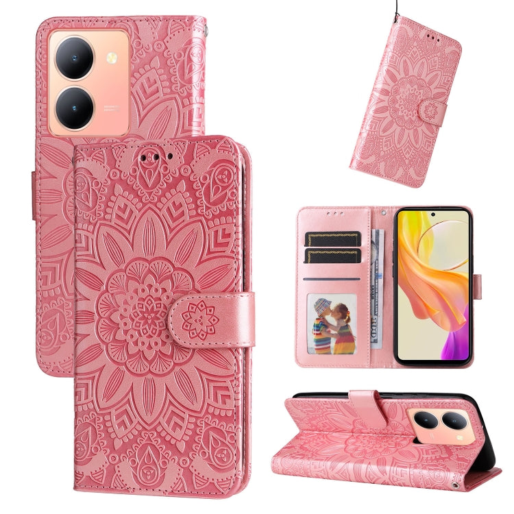 Embossed Sunflower Leather Phone Case, For vivo X200 Pro, For vivo V40 Lite 4G / 5G IDN, For vivo Y300 Pro, For vivo Y38 5G / T3x 5G Global, For vivo Y100 IDN / Y200e 5G Global, For vivo Y03 4G, For vivo Y200 / V29e Global, For vivo Y17s               ...