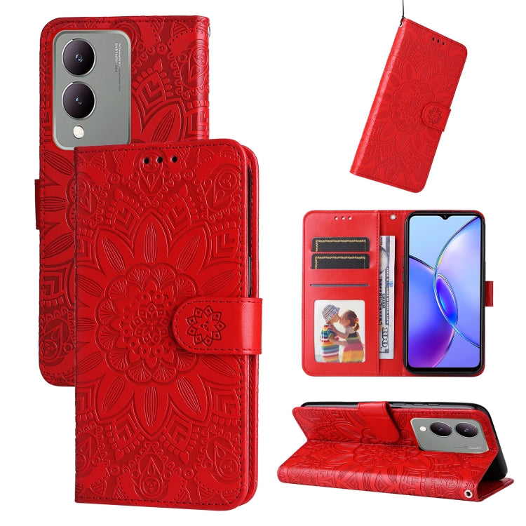 Embossed Sunflower Leather Phone Case, For vivo X200 Pro, For vivo V40 Lite 4G / 5G IDN, For vivo Y300 Pro, For vivo Y38 5G / T3x 5G Global, For vivo Y100 IDN / Y200e 5G Global, For vivo Y03 4G, For vivo Y200 / V29e Global, For vivo Y17s               ...