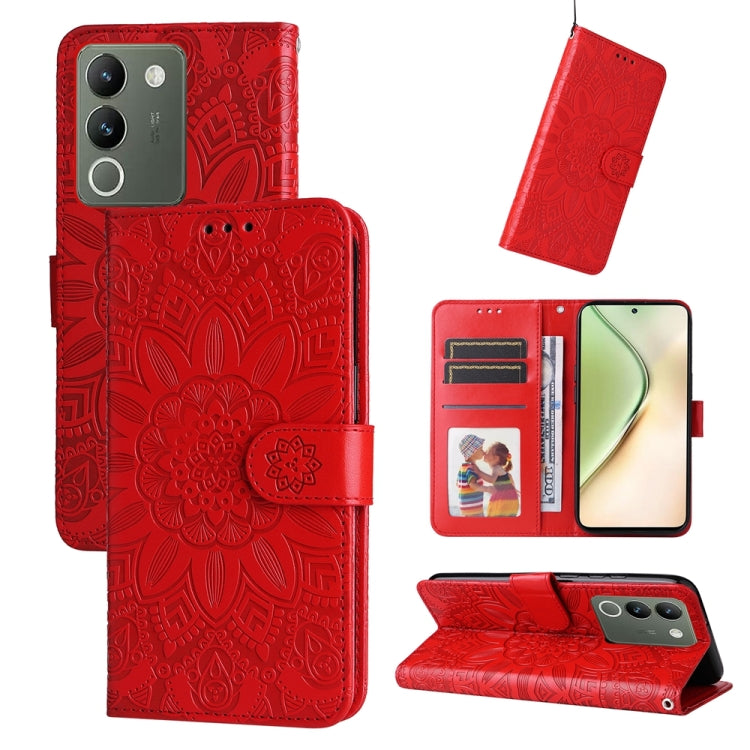 Embossed Sunflower Leather Phone Case, For vivo X200 Pro, For vivo V40 Lite 4G / 5G IDN, For vivo Y300 Pro, For vivo Y38 5G / T3x 5G Global, For vivo Y100 IDN / Y200e 5G Global, For vivo Y03 4G, For vivo Y200 / V29e Global, For vivo Y17s               ...