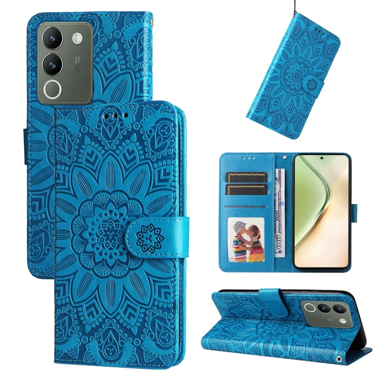 Embossed Sunflower Leather Phone Case, For vivo X200 Pro, For vivo V40 Lite 4G / 5G IDN, For vivo Y300 Pro, For vivo Y38 5G / T3x 5G Global, For vivo Y100 IDN / Y200e 5G Global, For vivo Y03 4G, For vivo Y200 / V29e Global, For vivo Y17s               ...
