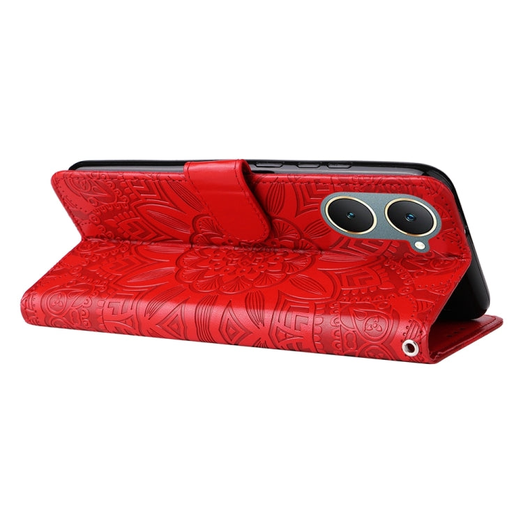Embossed Sunflower Leather Phone Case, For vivo Y03 4G, For vivo Y200 / V29e Global, For vivo Y17s, For vivo Y36 4G / 5G Foreign, For vivo Y78 5G Foreign