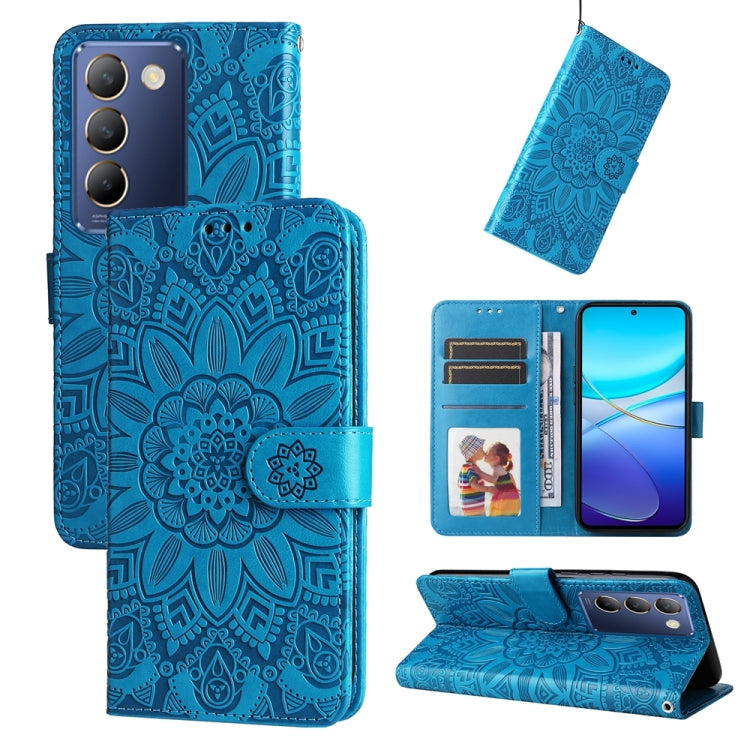 Embossed Sunflower Leather Phone Case, For vivo X200 Pro, For vivo V40 Lite 4G / 5G IDN, For vivo Y300 Pro, For vivo Y38 5G / T3x 5G Global, For vivo Y100 IDN / Y200e 5G Global, For vivo Y03 4G, For vivo Y200 / V29e Global, For vivo Y17s               ...