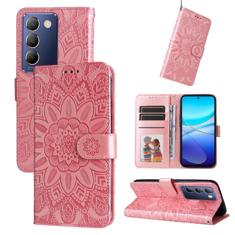Embossed Sunflower Leather Phone Case, For vivo Y300 Pro, For vivo Y38 5G / T3x 5G Global, For vivo Y100 IDN / Y200e 5G Global, For vivo Y03 4G, For vivo Y200 / V29e Global, For vivo Y17s, For vivo Y36 4G / 5G Foreign, For vivo Y78 5G Foreign