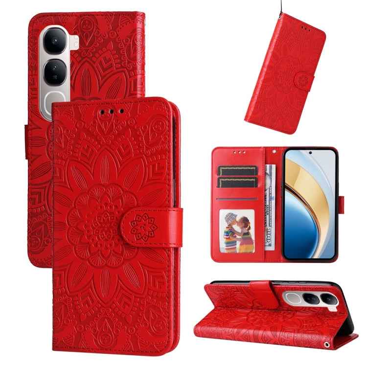 Embossed Sunflower Leather Phone Case, For vivo X200 Pro, For vivo V40 Lite 4G / 5G IDN, For vivo Y300 Pro, For vivo Y38 5G / T3x 5G Global, For vivo Y100 IDN / Y200e 5G Global, For vivo Y03 4G, For vivo Y200 / V29e Global, For vivo Y17s               ...