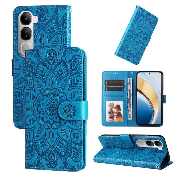 Embossed Sunflower Leather Phone Case, For vivo X200 Pro, For vivo V40 Lite 4G / 5G IDN, For vivo Y300 Pro, For vivo Y38 5G / T3x 5G Global, For vivo Y100 IDN / Y200e 5G Global, For vivo Y03 4G, For vivo Y200 / V29e Global, For vivo Y17s               ...