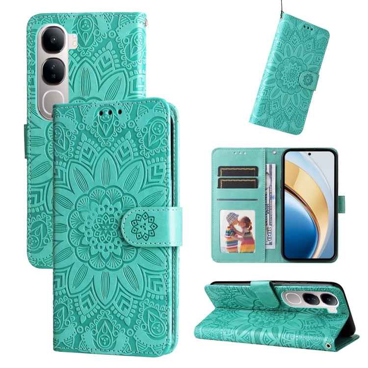 Embossed Sunflower Leather Phone Case, For vivo X200 Pro, For vivo V40 Lite 4G / 5G IDN, For vivo Y300 Pro, For vivo Y38 5G / T3x 5G Global, For vivo Y100 IDN / Y200e 5G Global, For vivo Y03 4G, For vivo Y200 / V29e Global, For vivo Y17s               ...