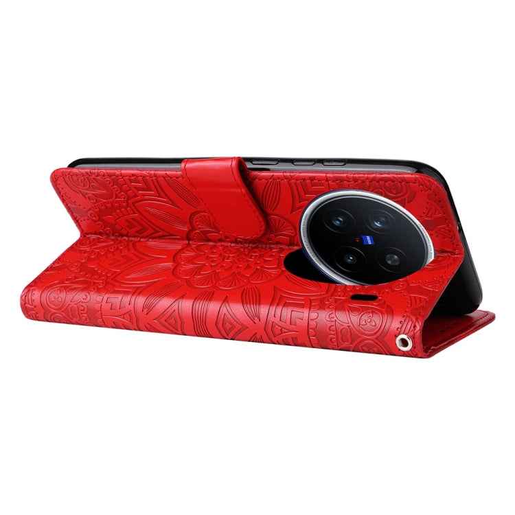 Embossed Sunflower Leather Phone Case, For vivo X200 Pro, For vivo V40 Lite 4G / 5G IDN, For vivo Y300 Pro, For vivo Y38 5G / T3x 5G Global, For vivo Y100 IDN / Y200e 5G Global, For vivo Y03 4G, For vivo Y200 / V29e Global, For vivo Y17s               ...