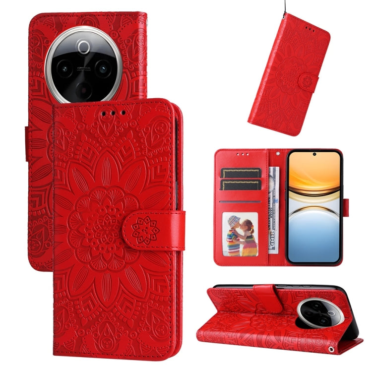 Embossed Sunflower Leather Phone Case, For vivo Y300 Pro, For vivo Y38 5G / T3x 5G Global, For vivo Y100 IDN / Y200e 5G Global, For vivo Y03 4G, For vivo Y200 / V29e Global, For vivo Y17s, For vivo Y36 4G / 5G Foreign, For vivo Y78 5G Foreign