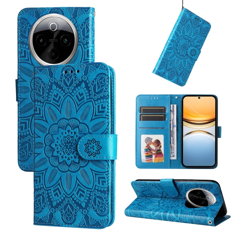 Embossed Sunflower Leather Phone Case, For vivo Y300 Pro, For vivo Y38 5G / T3x 5G Global, For vivo Y100 IDN / Y200e 5G Global, For vivo Y03 4G, For vivo Y200 / V29e Global, For vivo Y17s, For vivo Y36 4G / 5G Foreign, For vivo Y78 5G Foreign