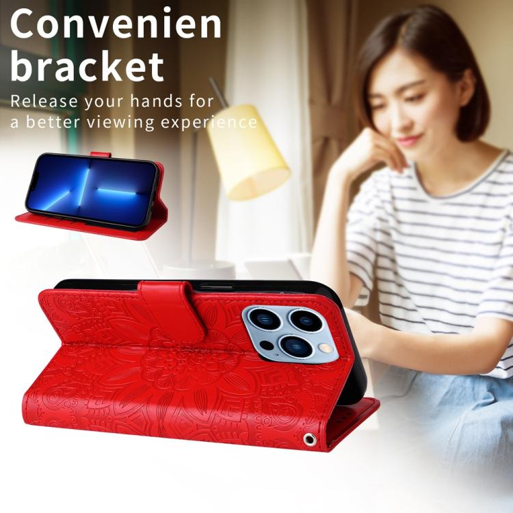 Embossed Sunflower Leather Phone Case, For vivo S20 Pro, For vivo Y19s, For vivo X200, For vivo X200 Pro mini, For vivo X200 Pro, For vivo V40 Lite 4G / 5G IDN, For vivo Y300 Pro, For vivo Y38 5G / T3x 5G Global, For vivo Y100 IDN / Y200e 5G Global