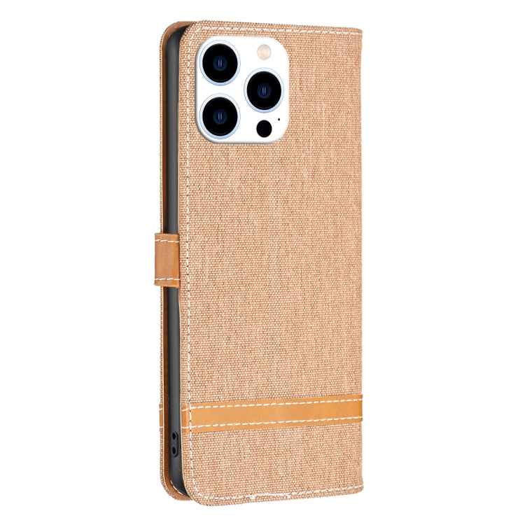 Color Block Denim Texture Leather Phone Case, For iPhone 15 Pro, For iPhone 15 Plus, For iPhone 15