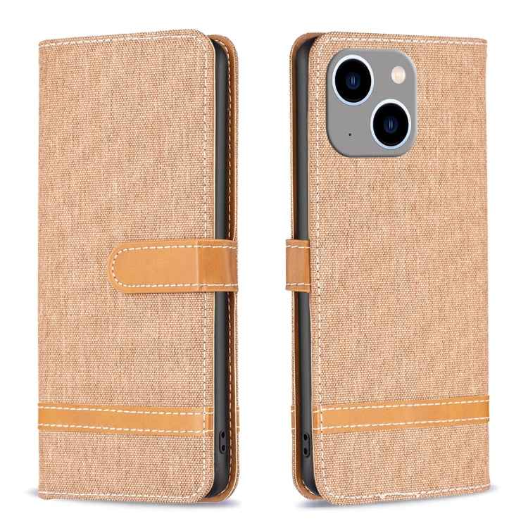 Color Block Denim Texture Leather Phone Case, For iPhone 15 Pro, For iPhone 15 Plus, For iPhone 15