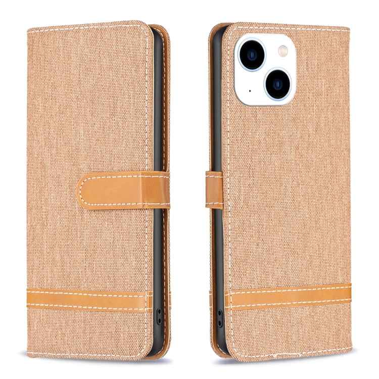 Color Block Denim Texture Leather Phone Case, For iPhone 15 Pro, For iPhone 15 Plus, For iPhone 15