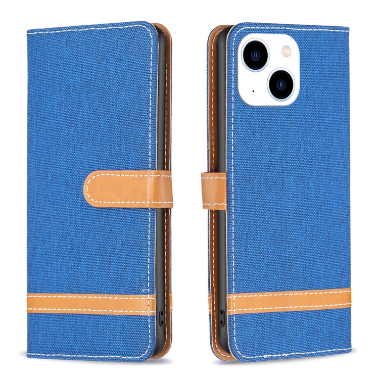 Color Block Denim Texture Leather Phone Case, For iPhone 15 Pro, For iPhone 15 Plus, For iPhone 15