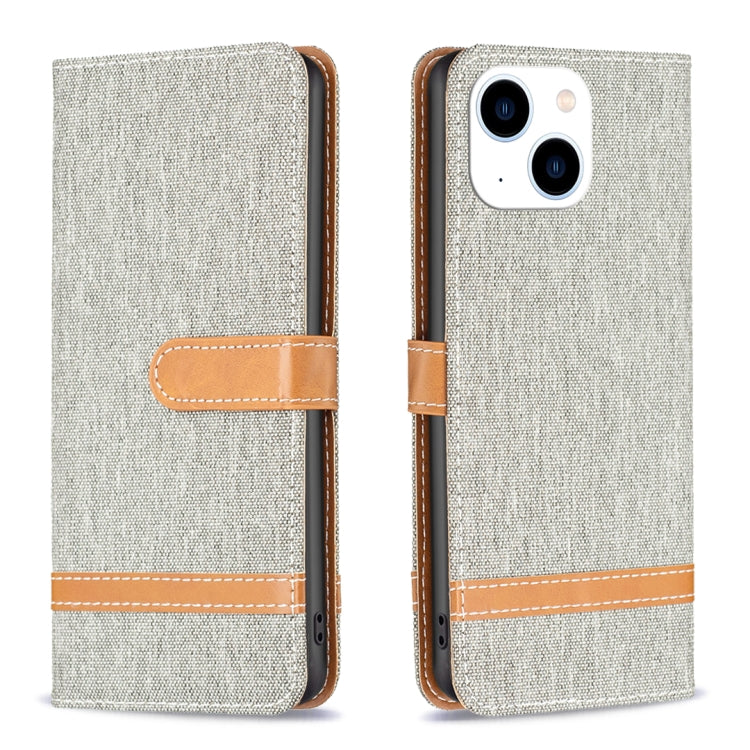 Color Block Denim Texture Leather Phone Case, For iPhone 15 Pro, For iPhone 15 Plus, For iPhone 15