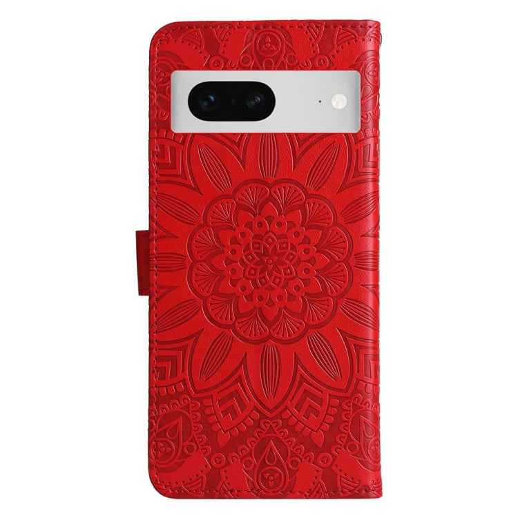 Embossed Sunflower Leather Phone Case, For Google Pixel 7