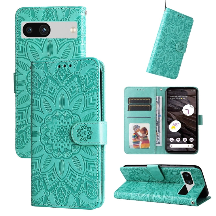 Embossed Sunflower Leather Phone Case, For Google Pixel 8, For Google Pixel 7a, For Google Pixel 7 Pro, For Google Pixel 7