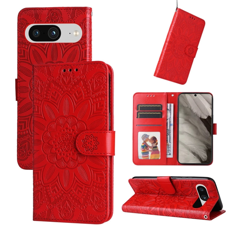 Embossed Sunflower Leather Phone Case, For Google Pixel 8, For Google Pixel 7a, For Google Pixel 7 Pro, For Google Pixel 7
