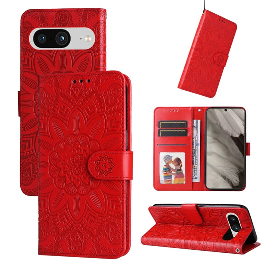 Embossed Sunflower Leather Phone Case, For Google Pixel 8, For Google Pixel 7a, For Google Pixel 7 Pro, For Google Pixel 7