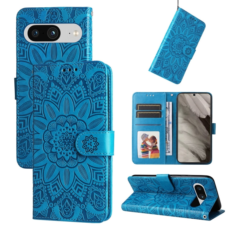 Embossed Sunflower Leather Phone Case, For Google Pixel 8, For Google Pixel 7a, For Google Pixel 7 Pro, For Google Pixel 7
