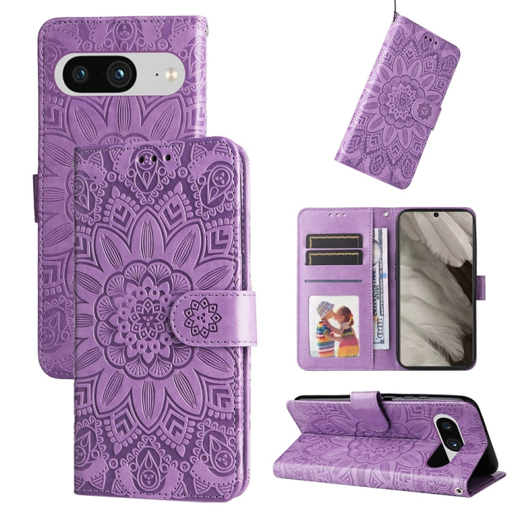 Embossed Sunflower Leather Phone Case, For Google Pixel 8, For Google Pixel 7a, For Google Pixel 7 Pro, For Google Pixel 7