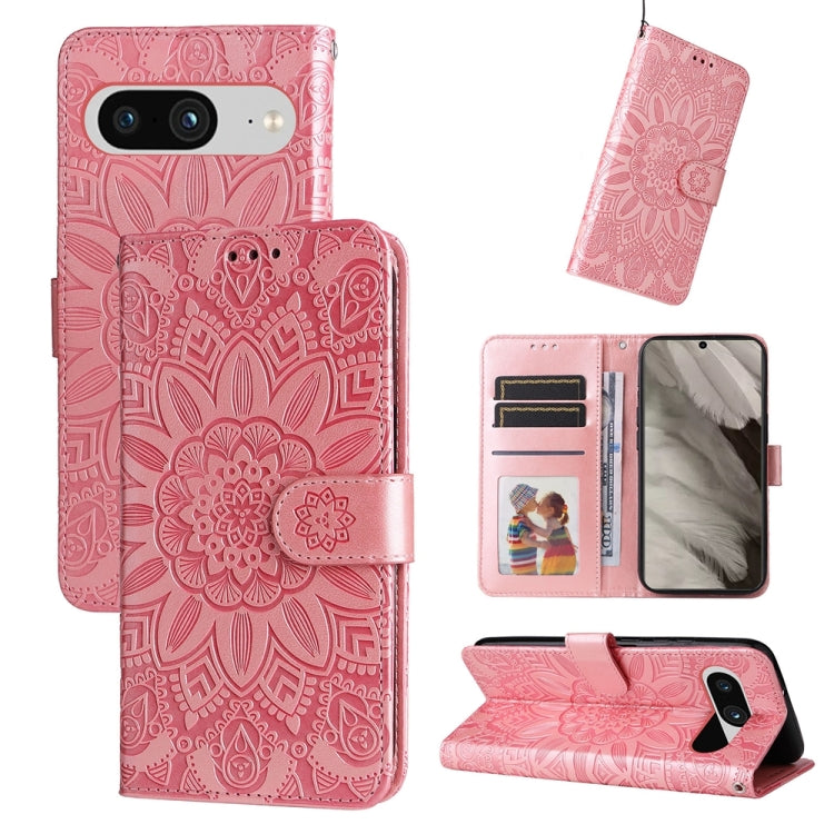 Embossed Sunflower Leather Phone Case, For Google Pixel 8, For Google Pixel 7a, For Google Pixel 7 Pro, For Google Pixel 7