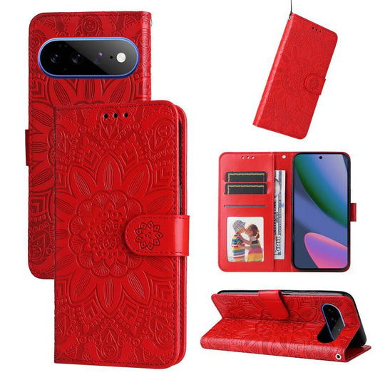 Embossed Sunflower Leather Phone Case, For Google Pixel 11 Pro XL, For Google Pixel 11 / Pixel 11 Pro, For Google Pixel 10a, For Google Pixel 9a, For Google Pixel 9 Pro, For Google Pixel 9, For Google Pixel 8a, For Google Pixel 8 Pro, For Google Pixel 8